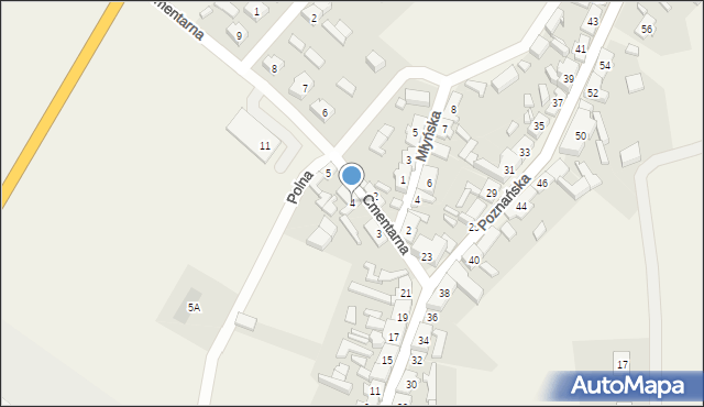 Brójce, Cmentarna, 4, mapa Brójce