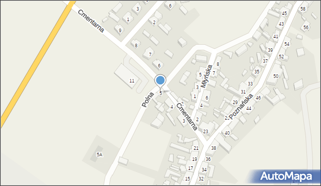 Brójce, Cmentarna, 5, mapa Brójce