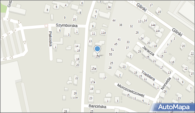 Bydgoszcz, Cmentarna, 15b, mapa Bydgoszczy