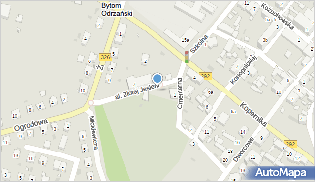 Bytom Odrzański, Cmentarna, 1a, mapa Bytom Odrzański