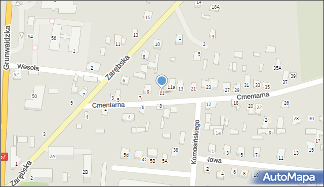Chorzele, Cmentarna, 11, mapa Chorzele