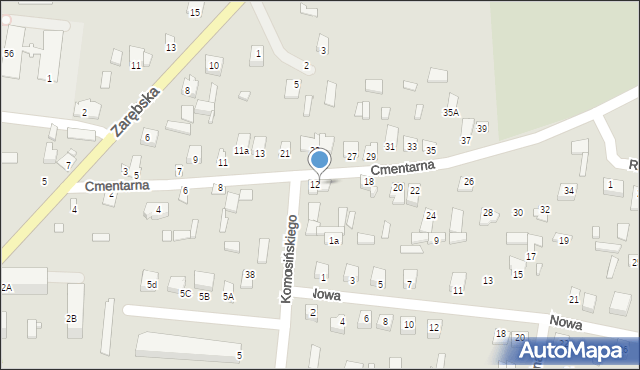 Chorzele, Cmentarna, 14, mapa Chorzele