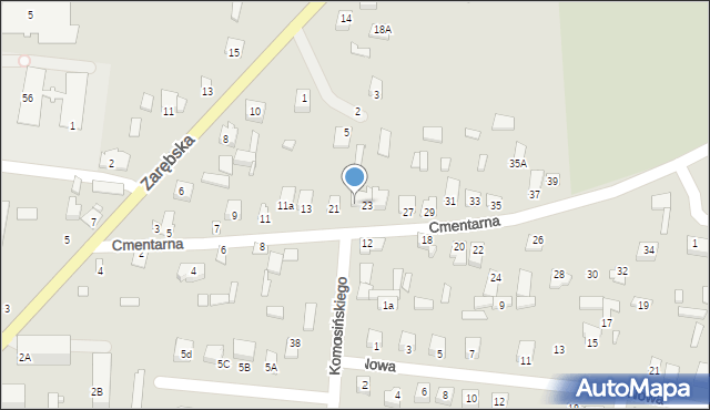 Chorzele, Cmentarna, 23a, mapa Chorzele