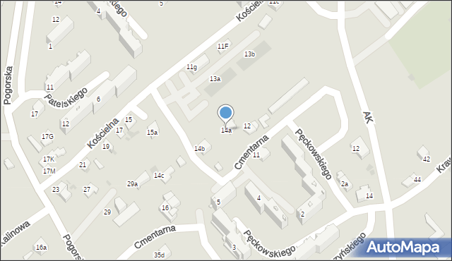 Chrzanów, Cmentarna, 14a, mapa Chrzanów