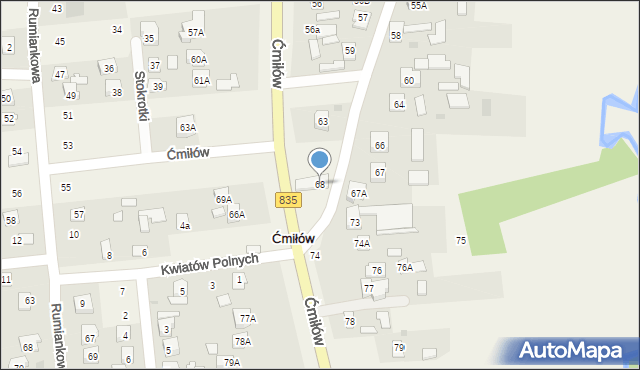 Ćmiłów, Ćmiłów, 68, mapa Ćmiłów
