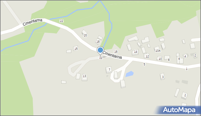 Czchów, Cmentarna, 11, mapa Czchów