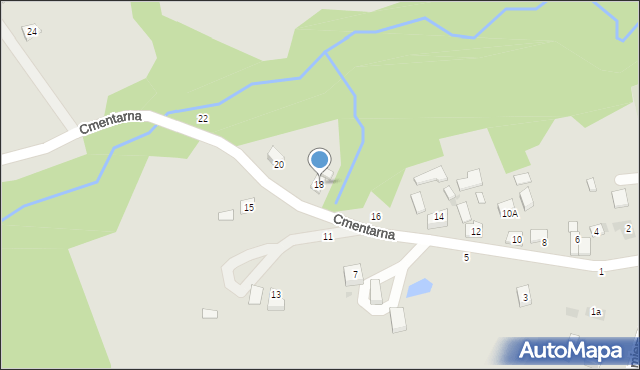 Czchów, Cmentarna, 18, mapa Czchów