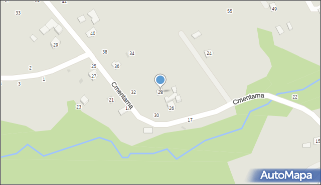 Czchów, Cmentarna, 28, mapa Czchów