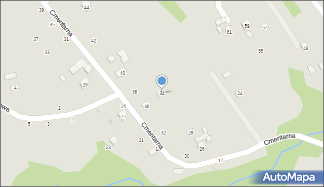 Czchów, Cmentarna, 34, mapa Czchów