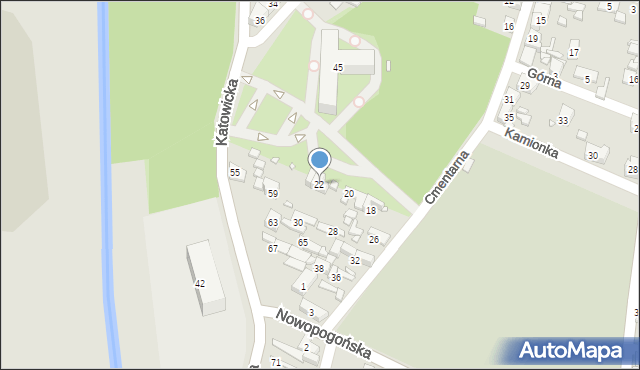 Czeladź, Cmentarna, 22, mapa Czeladź