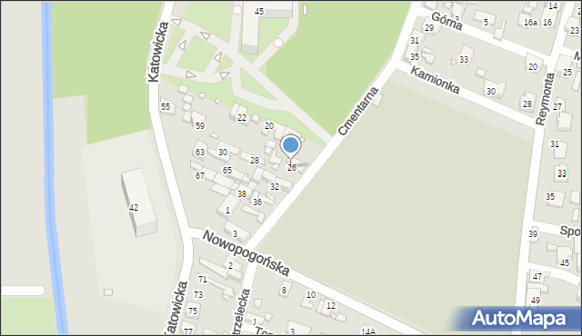 Czeladź, Cmentarna, 26, mapa Czeladź