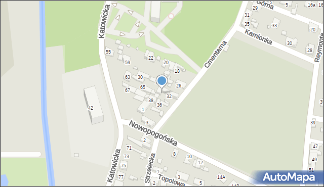 Czeladź, Cmentarna, 34, mapa Czeladź