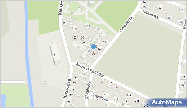 Czeladź, Cmentarna, 36, mapa Czeladź