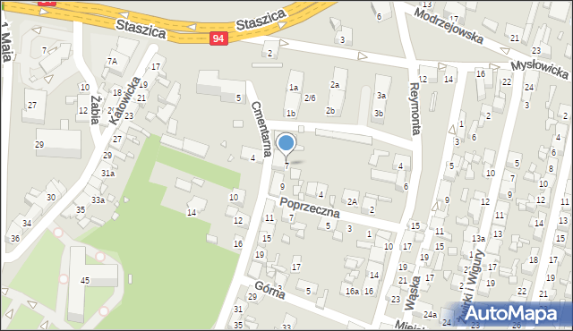 Czeladź, Cmentarna, 7, mapa Czeladź