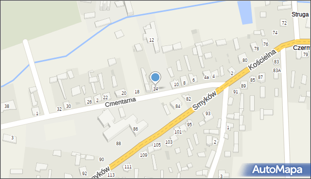 Czermno, Cmentarna, 14, mapa Czermno