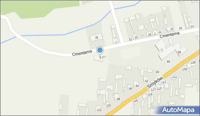 Czermno, Cmentarna, 3, mapa Czermno