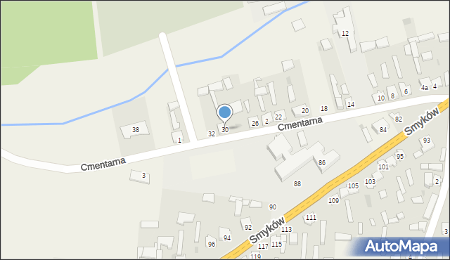 Czermno, Cmentarna, 30, mapa Czermno