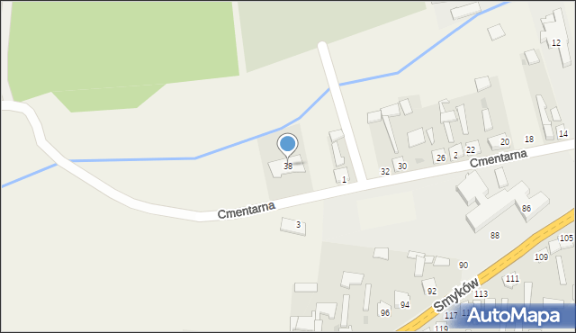 Czermno, Cmentarna, 38, mapa Czermno