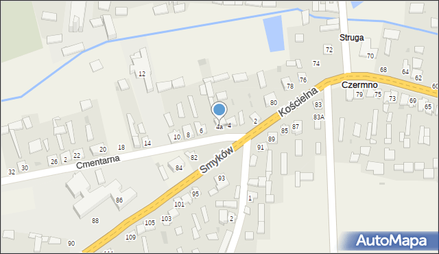 Czermno, Cmentarna, 4a, mapa Czermno
