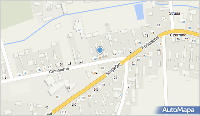 Czermno, Cmentarna, 8, mapa Czermno