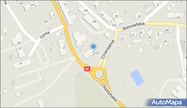 Dobre Miasto, Cmentarna, 1, mapa Dobre Miasto