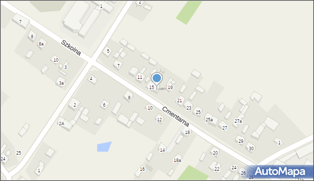 Dobryszyce, Cmentarna, 17, mapa Dobryszyce