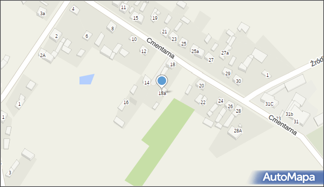 Dobryszyce, Cmentarna, 18a, mapa Dobryszyce