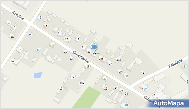 Dobryszyce, Cmentarna, 25, mapa Dobryszyce