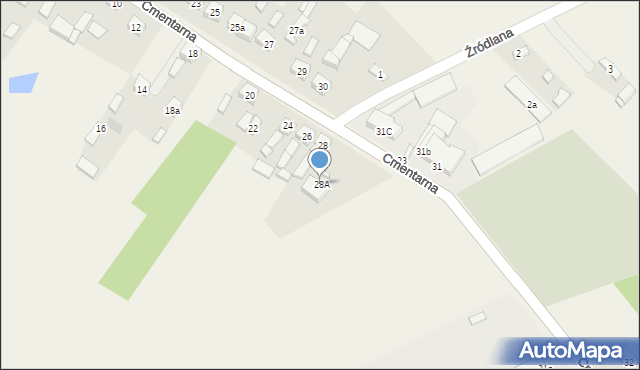 Dobryszyce, Cmentarna, 28A, mapa Dobryszyce