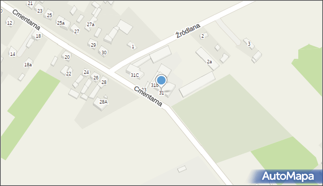 Dobryszyce, Cmentarna, 31, mapa Dobryszyce