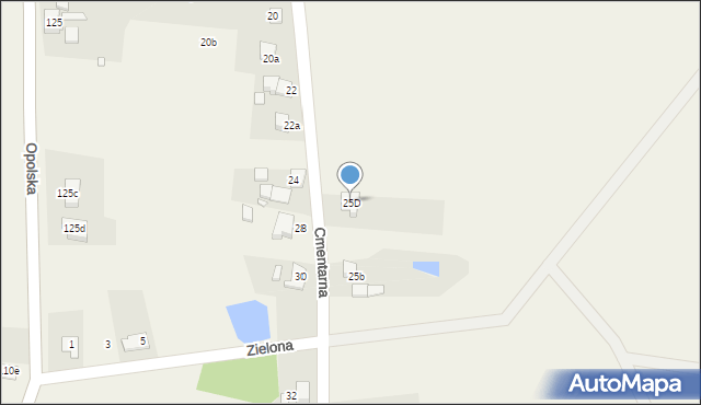 Domecko, Cmentarna, 25D, mapa Domecko