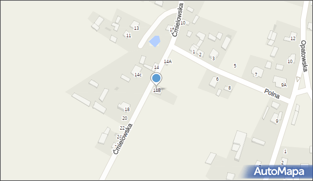 Gliniany, Ćmielowska, 14B, mapa Gliniany