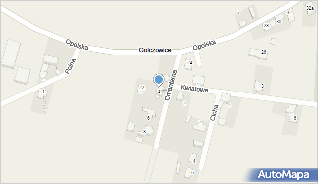 Golczowice, Cmentarna, 4, mapa Golczowice