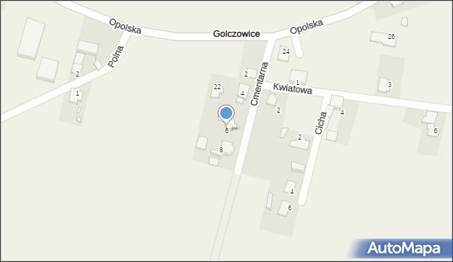 Golczowice, Cmentarna, 6, mapa Golczowice