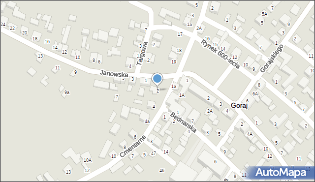 Goraj, Cmentarna, 2, mapa Goraj