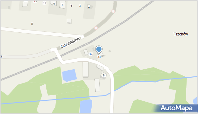 Gorzkowice, Cmentarna, 33, mapa Gorzkowice