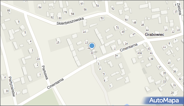 Grabowiec, Cmentarna, 11, mapa Grabowiec