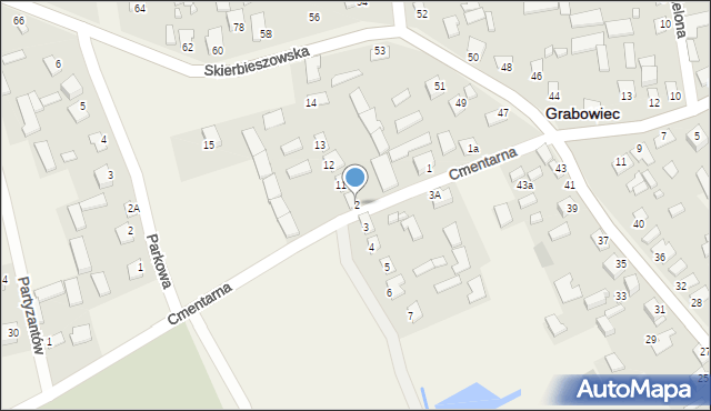 Grabowiec, Cmentarna, 2, mapa Grabowiec