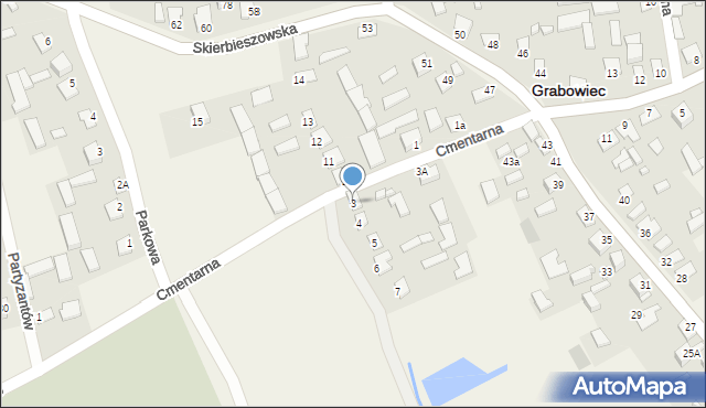 Grabowiec, Cmentarna, 3, mapa Grabowiec