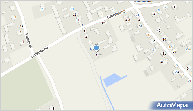 Grabowiec, Cmentarna, 7, mapa Grabowiec