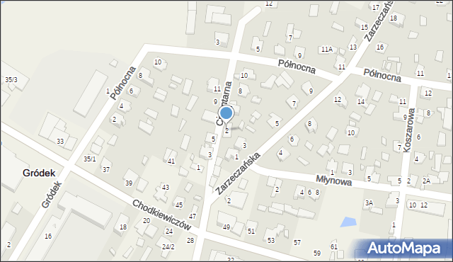 Gródek, Cmentarna, 2, mapa Gródek