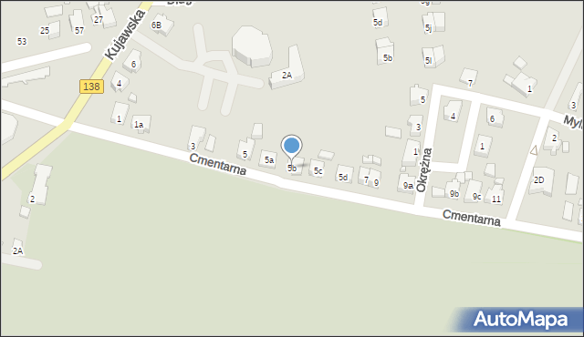 Gubin, Cmentarna, 5b, mapa Gubin