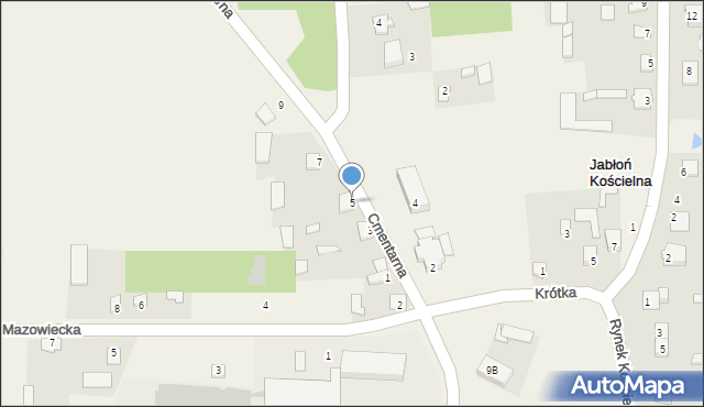 Jabłoń Kościelna, Cmentarna, 5, mapa Jabłoń Kościelna