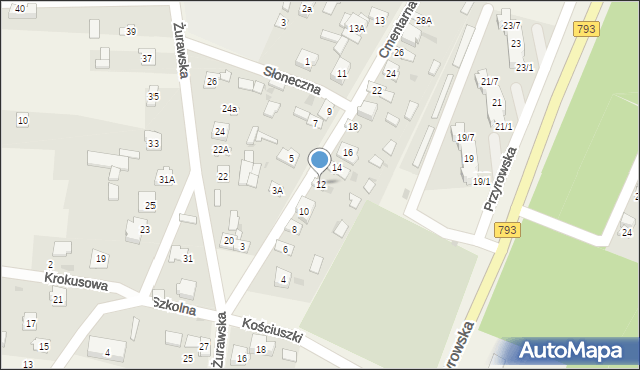 Janów, Cmentarna, 12, mapa Janów