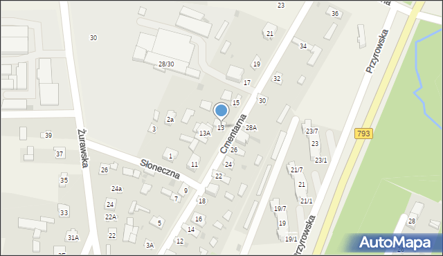 Janów, Cmentarna, 13, mapa Janów