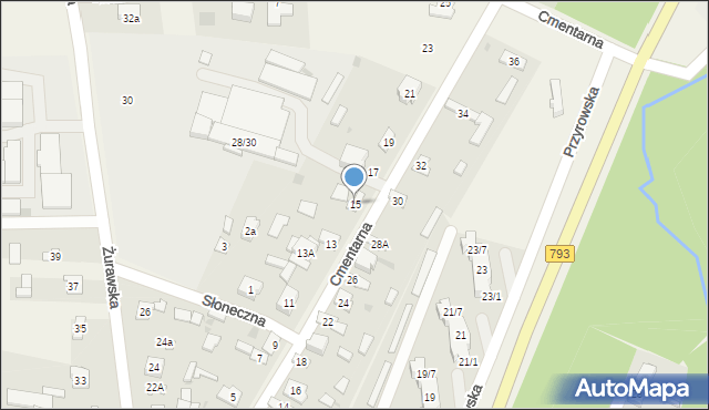 Janów, Cmentarna, 15, mapa Janów