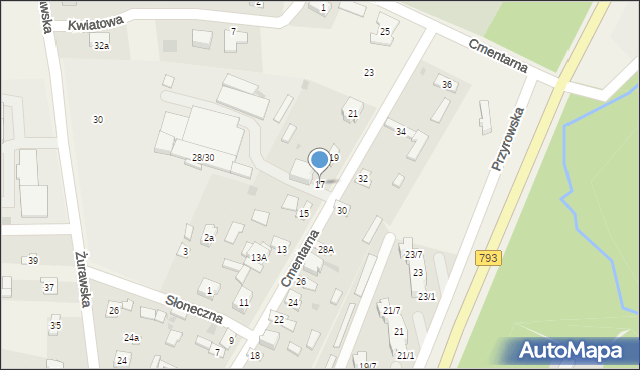 Janów, Cmentarna, 17, mapa Janów