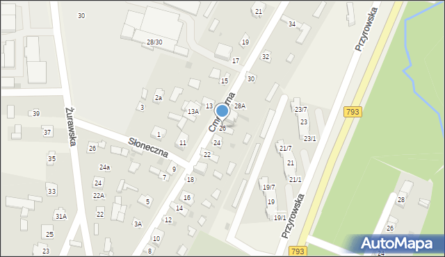 Janów, Cmentarna, 26, mapa Janów