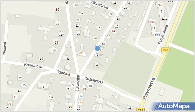 Janów, Cmentarna, 6, mapa Janów