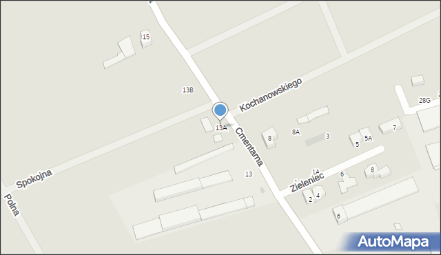 Kostrzyn, Cmentarna, 13A, mapa Kostrzyn